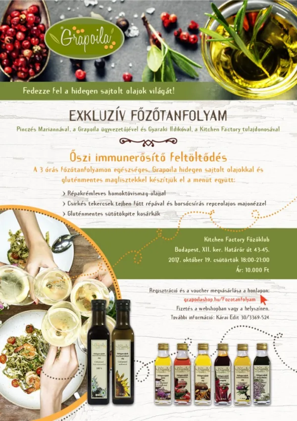 Őszi immunerősítő feltöltődés Főzőtanfolyam 2017. november 13.