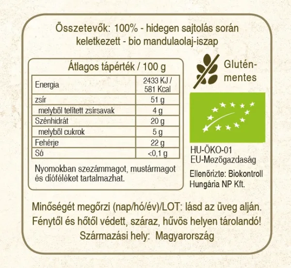 Mandulakrém BIO 200g