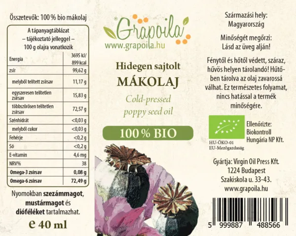 Mákolaj BIO 40 ml