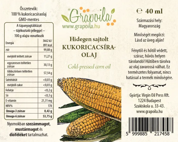 Kukoricacsíra-olaj 40 ml