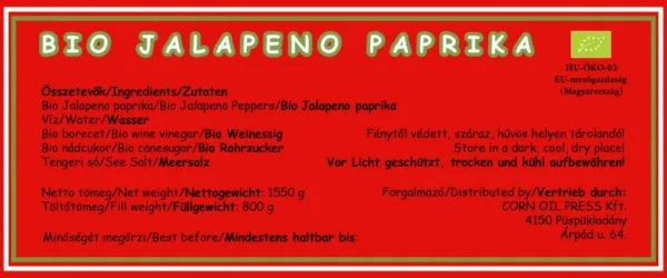 Jalapeno paprika BIO