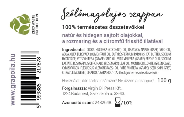 Szőlőmagolajos szappan 100 g