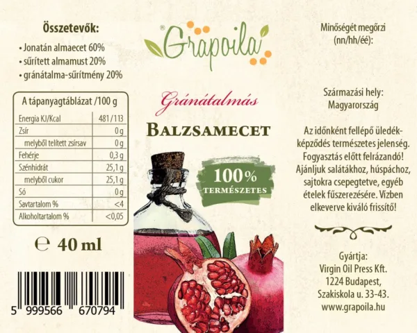 Gránátalmás balzsamecet 40 ml